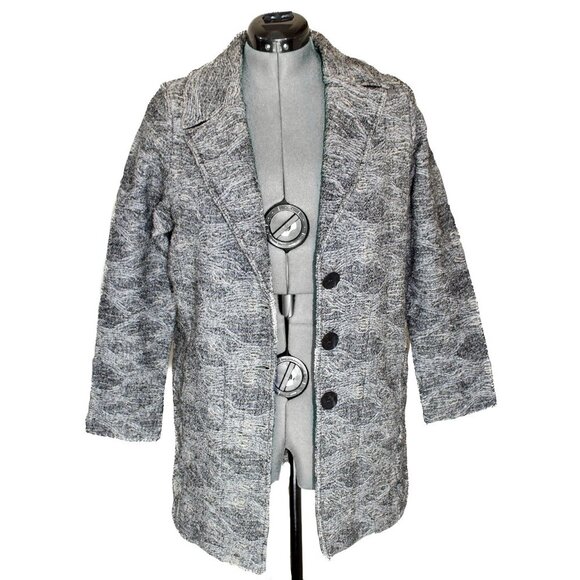 Anthropologie ALDOMARTINS Womens Size 4 Gray Coat Wool Blend Pockets Preppy - Picture 1 of 4
